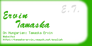 ervin tamaska business card